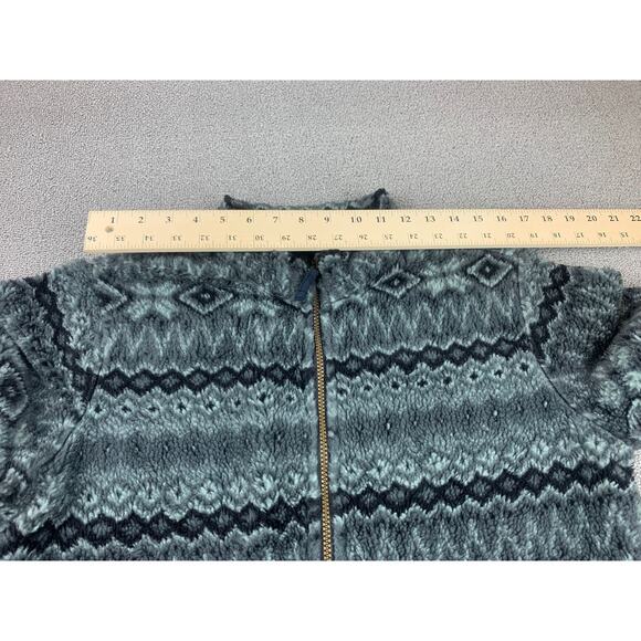 Denim & Co. Womens Small Gray‎ Aztec Fuzzy Full Zip Sweater - Picture 6 of 10